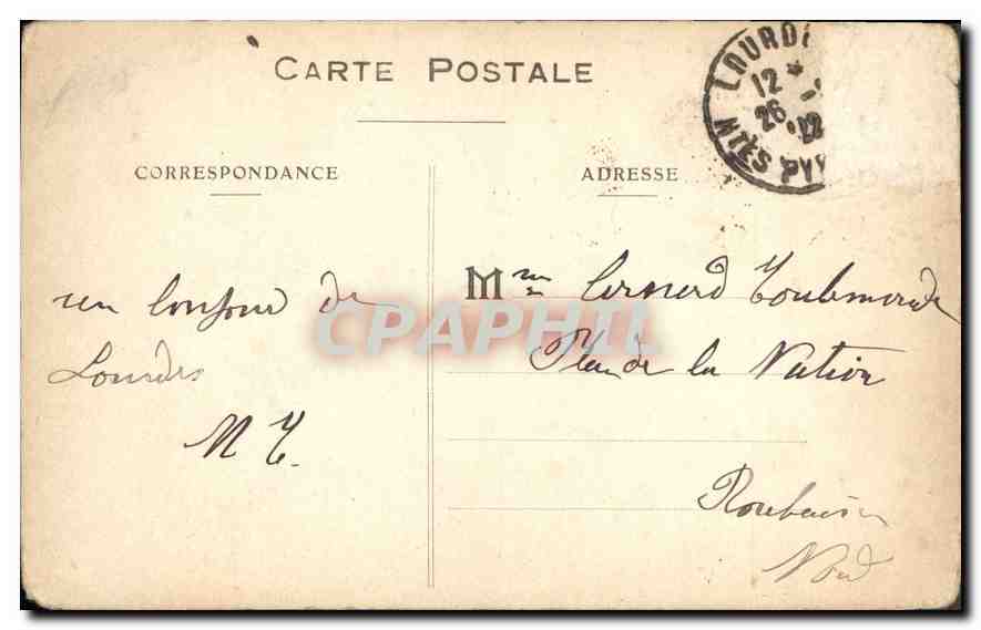 CPA Lourdes Maison Paternelle de Bernadette  — Verso