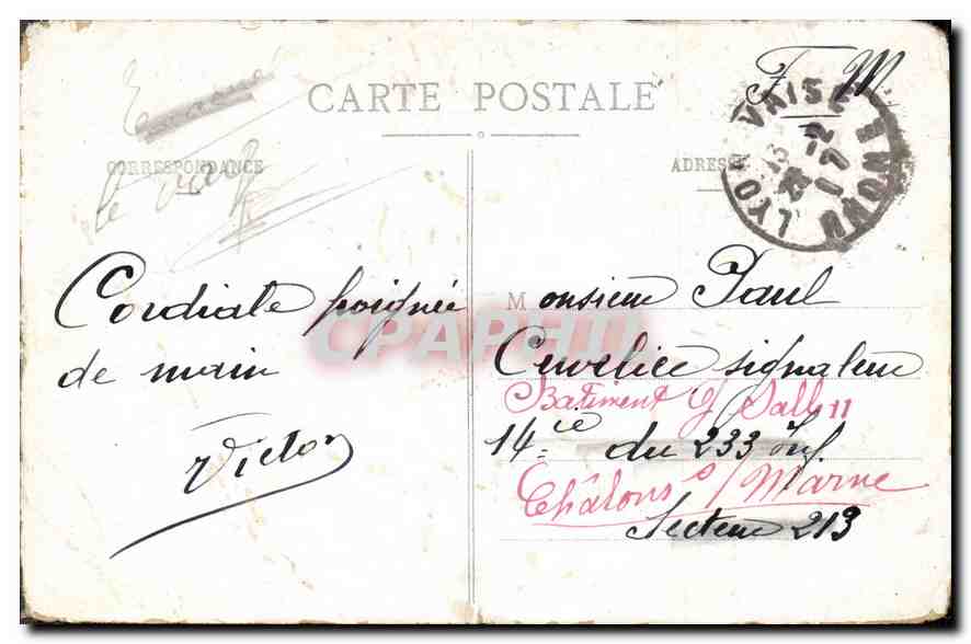 CPA Lourdes Le Chateau Fort  — Verso