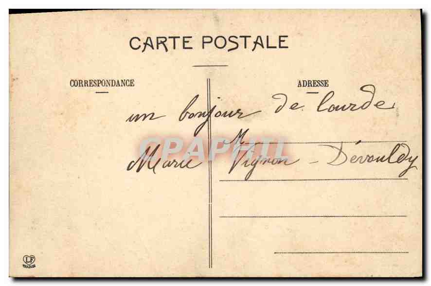 CPA Lourdes Vue Plongeante sur la Basilique  — Verso