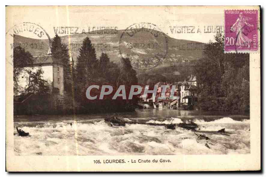 CPA Lourdes La Chute du Gave 