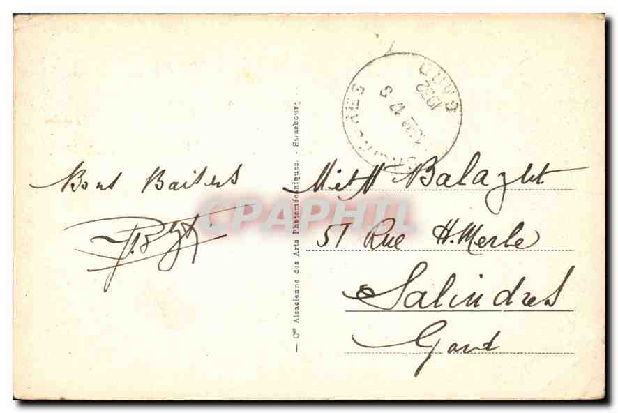 CPA Lourdes La Chute du Gave  — Verso