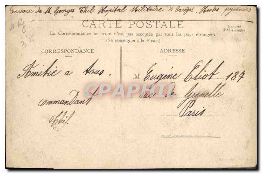 CPA Lourdes  — Verso