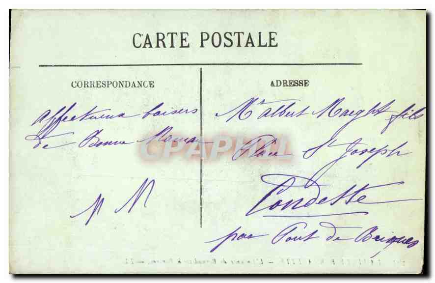 CPA La Vie de Bernadette L'Enfrance de Bernadette a Bartres Chien Moutons — Verso
