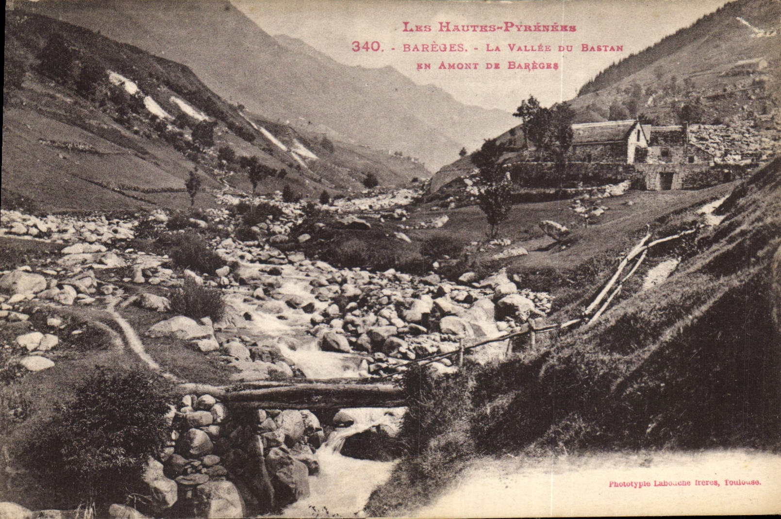 Les Hautes-Pyrénées — La Vallée du Bastan en amont de Barèges — Phototype Laboche frères, Toulouse
