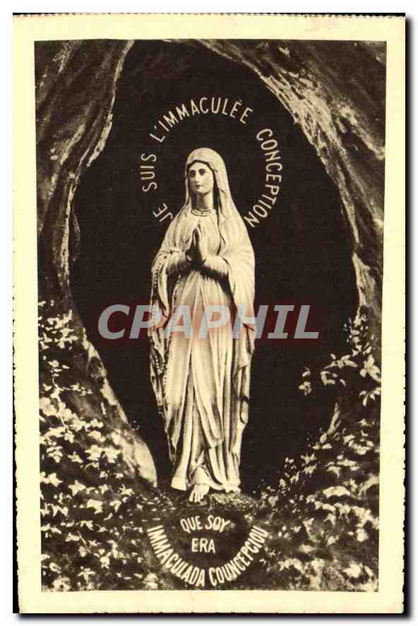 CPA Lourdes La Vierge de la Grotte 