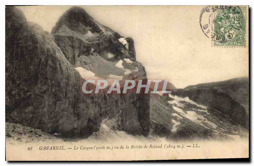 CPA Gavarnie Le Casque vu de la Breche de Roland 