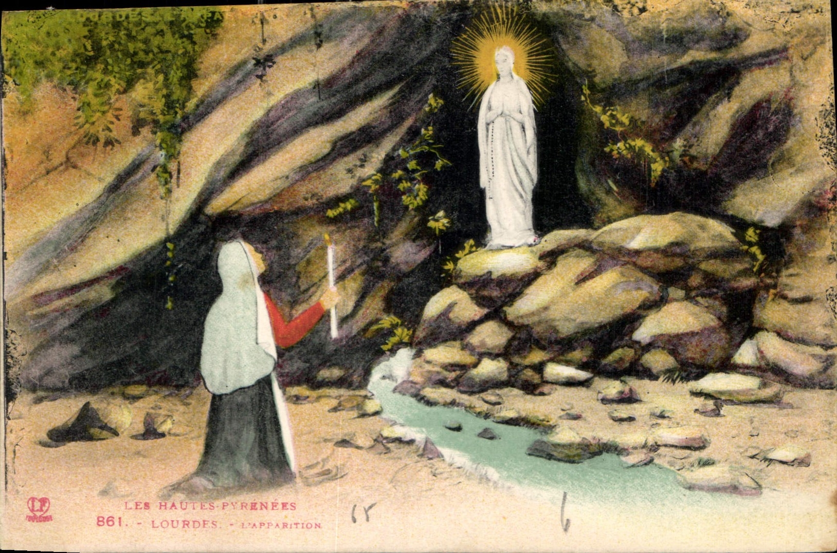 Lourdes - L'Apparition — Les Hautes-Pyrénées, série 861, éditeur LP