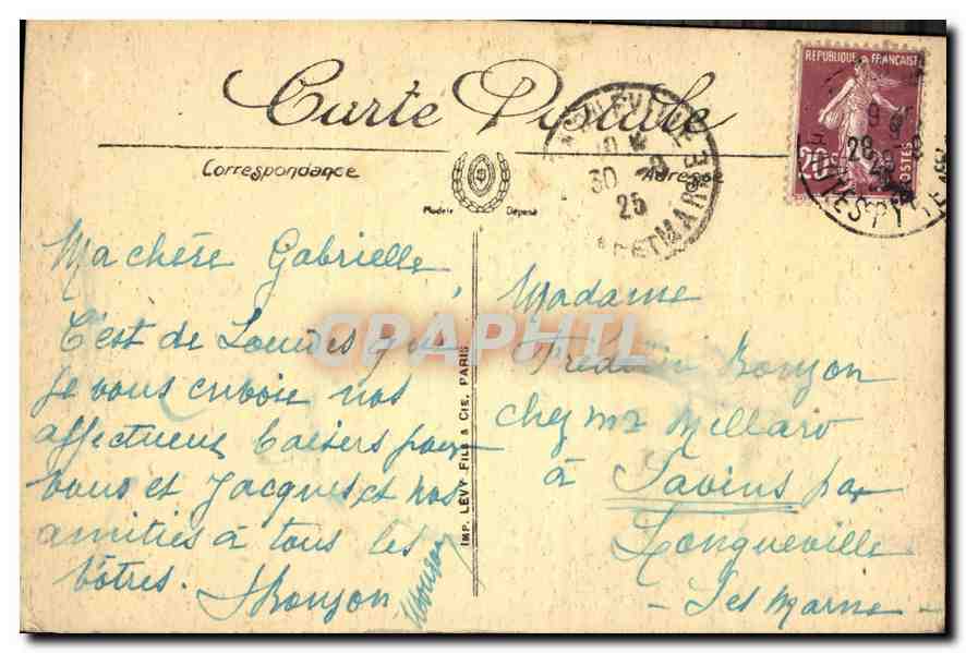 CPA Lourdes Le Calvaire et la Basilique  — Verso