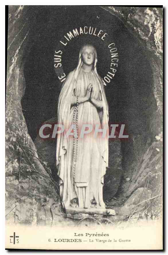 CPA Lourdes La Vierge de la Grotte 