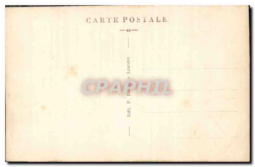 CPA Lourdes La Basilique vue du Chateau Fort  — Verso