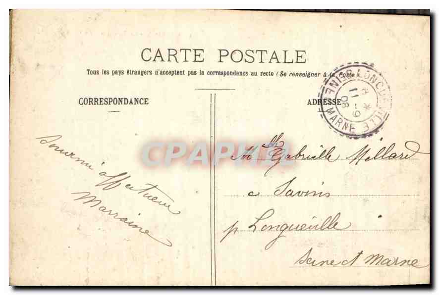 CPA Lourdes La Basilique Le Gave  — Verso