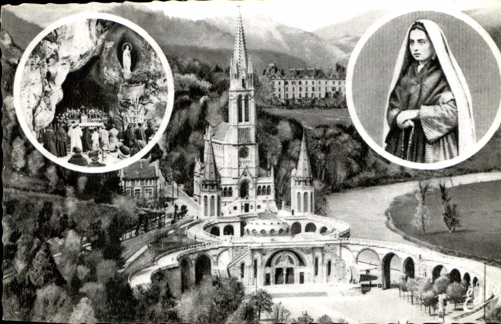 Lourdes — La Basilique et la Grotte — Édition P. Doucet