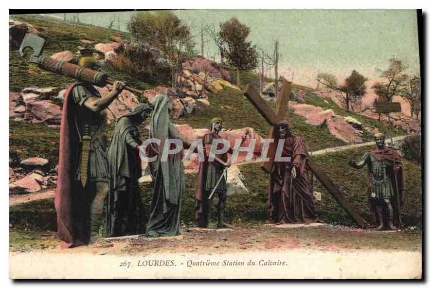 CPA Lourdes Quatrieme Station du Calvaire 