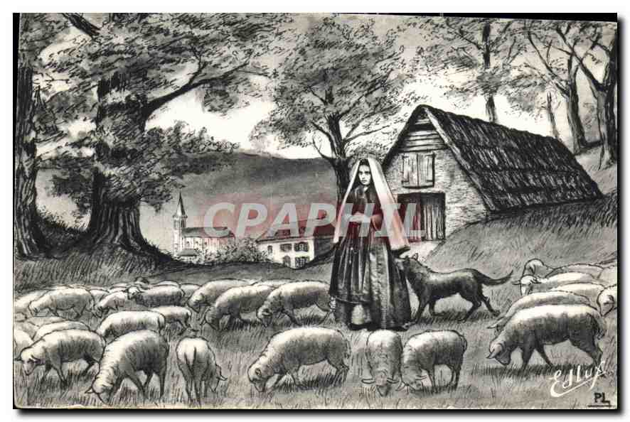 CPA Lourdes A Bartres Bernadette fut bergere 