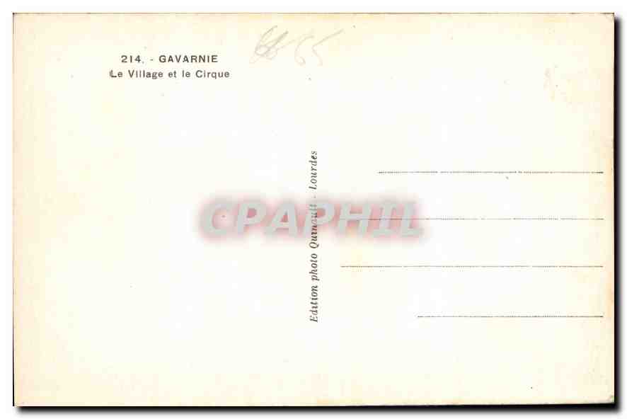 CPA Gavarnie Le Village et le Cirque  — Verso