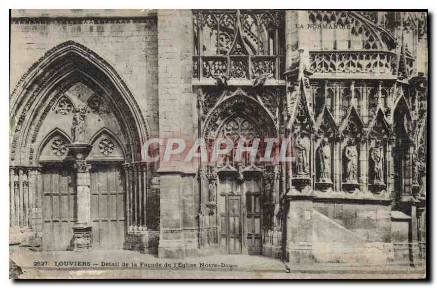 CPA Louviers Detail de la Facade de l'Eglise Notre Dame 