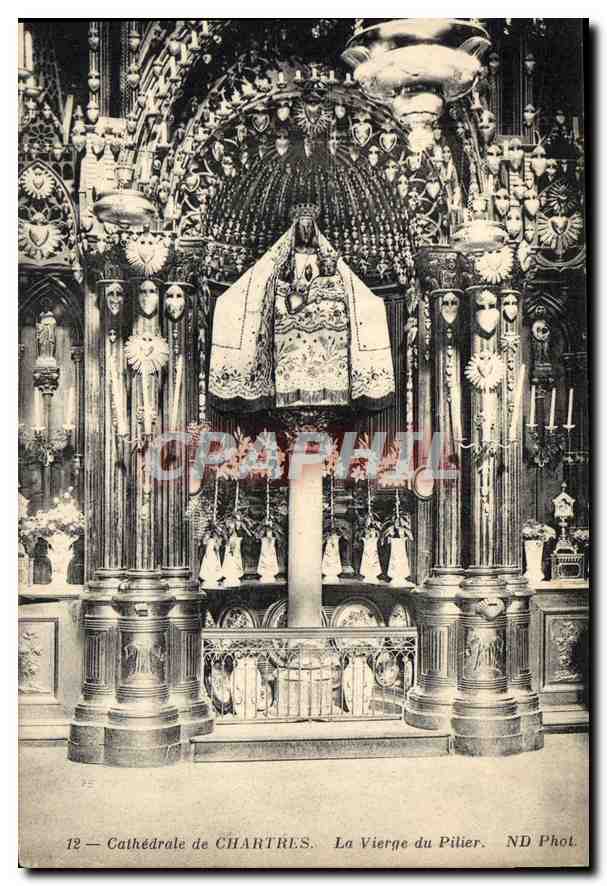 CPA Cathedrale de Chartres La Vierge du Pilier 