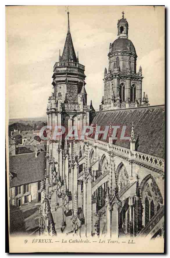 CPA Evreux La Cathedrale Les Tours 