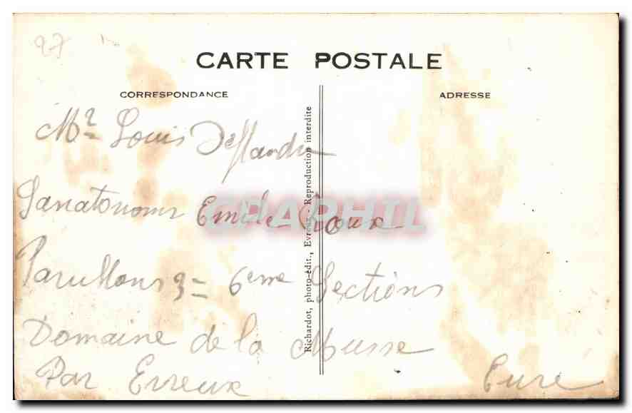 CPA Sanatoriums Emile Roux Domaine de la Musse Pavillon III  — Rückseite