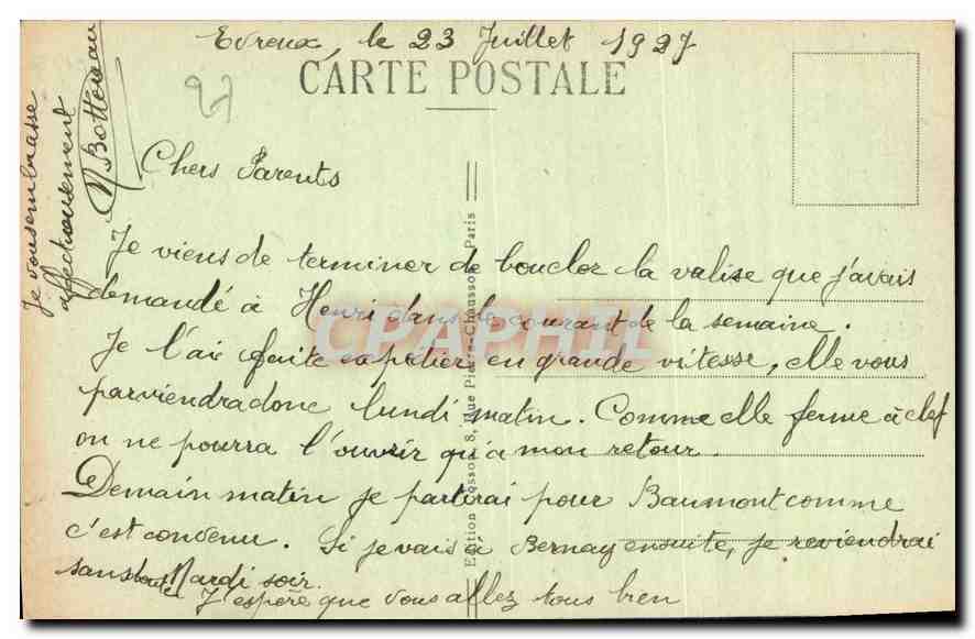 CPA Evreux La Cathedrale le Transept et les Clochers vus du Jardin de l'Eveche  — Rückseite