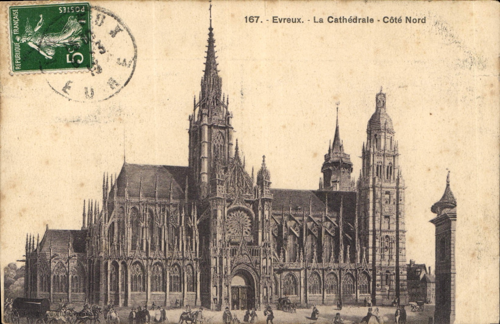 CPA Evreux La Cathedrale Cote Nord 