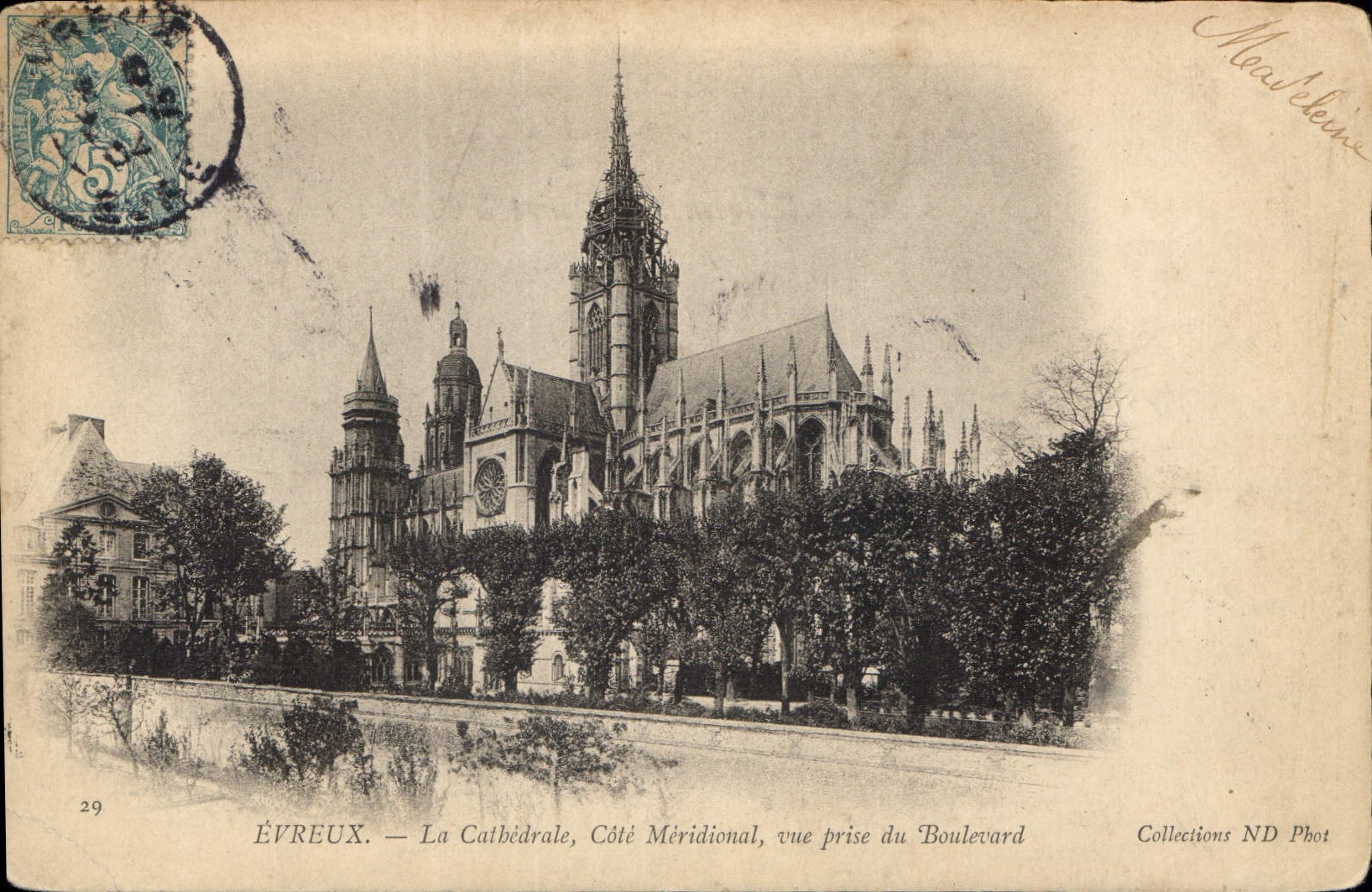 Évreux — La Cathédrale, Côté Méridional, vue prise du Boulevard — Collections ND Phot