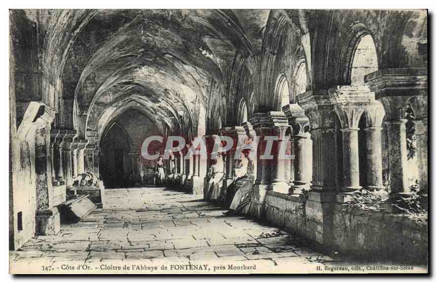 CPA Cote d'Or Cloitre de l'Abbaye de Fontenay pres Montbard 