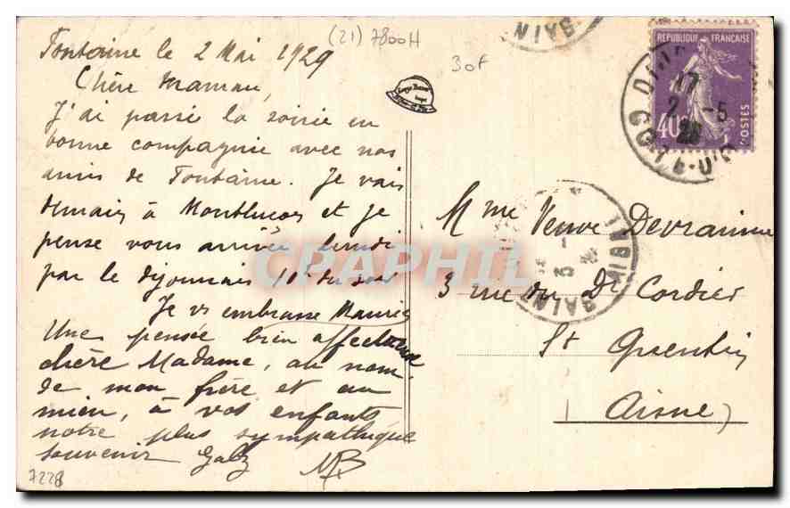 CPA Reliquaire de Saint Bernard erige a Fontaine les Dijon le 6 Juillet 1885  — Rückseite