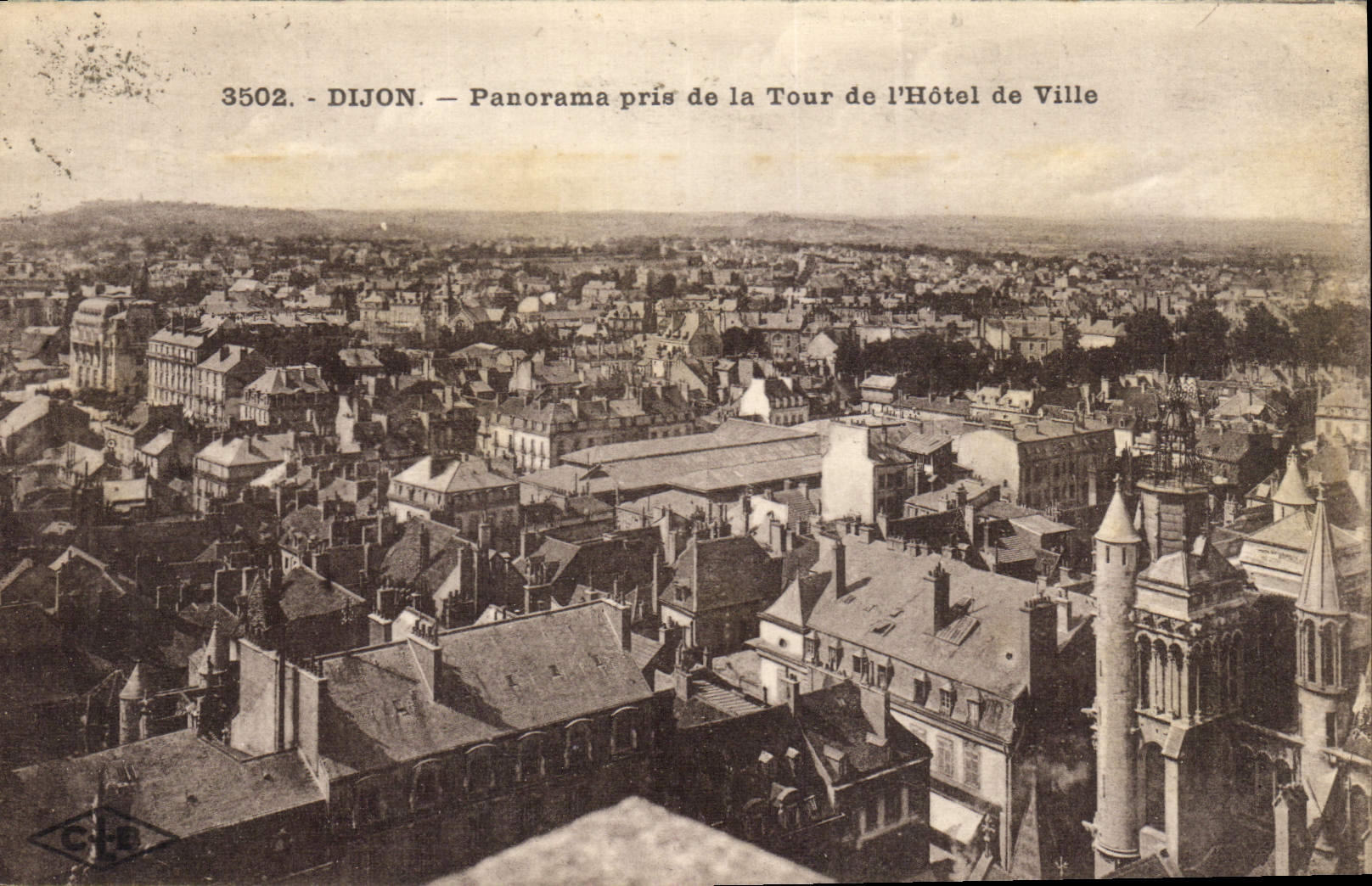 CPA Dijon Panorama pris de la Tour de l'Hotel de Ville 