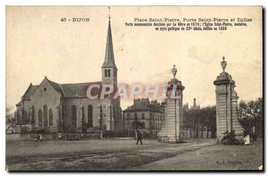 CPA Dijon Place Saint Pierre Porte Saint Pierre et Eglise 