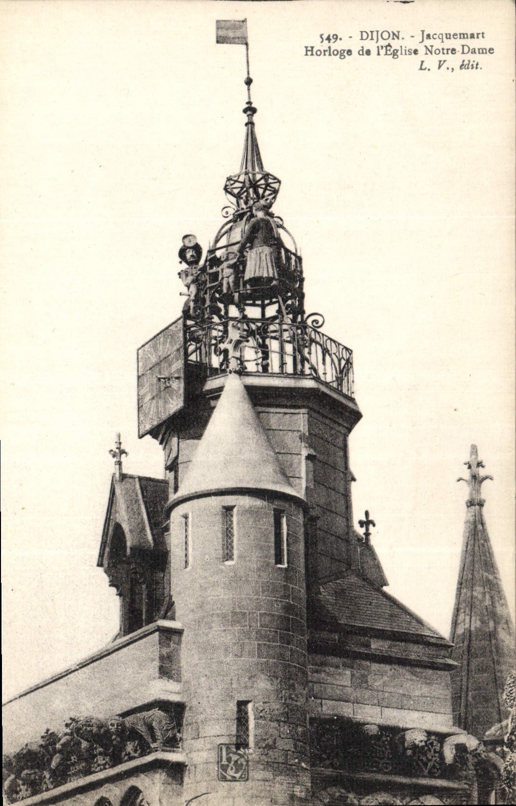 CPA Dijon Jacquemart Horloge de l'Eglise Notre Dame 