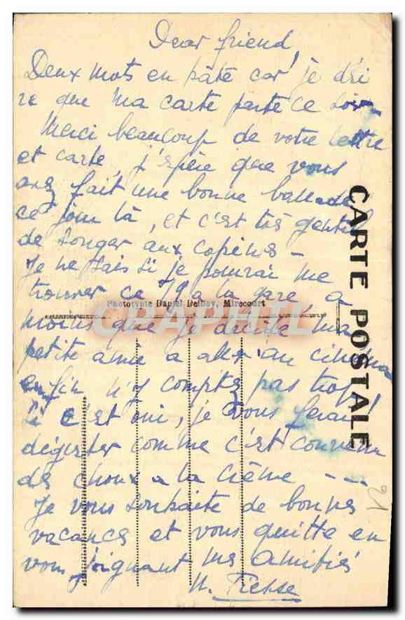 CPA Dijon Cours du Parc  — Rückseite