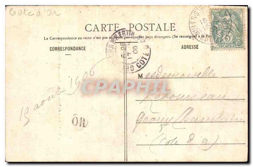CPA Environs de Nuits Les Cloitres de l'Abbaye de Citeaux  — Rückseite