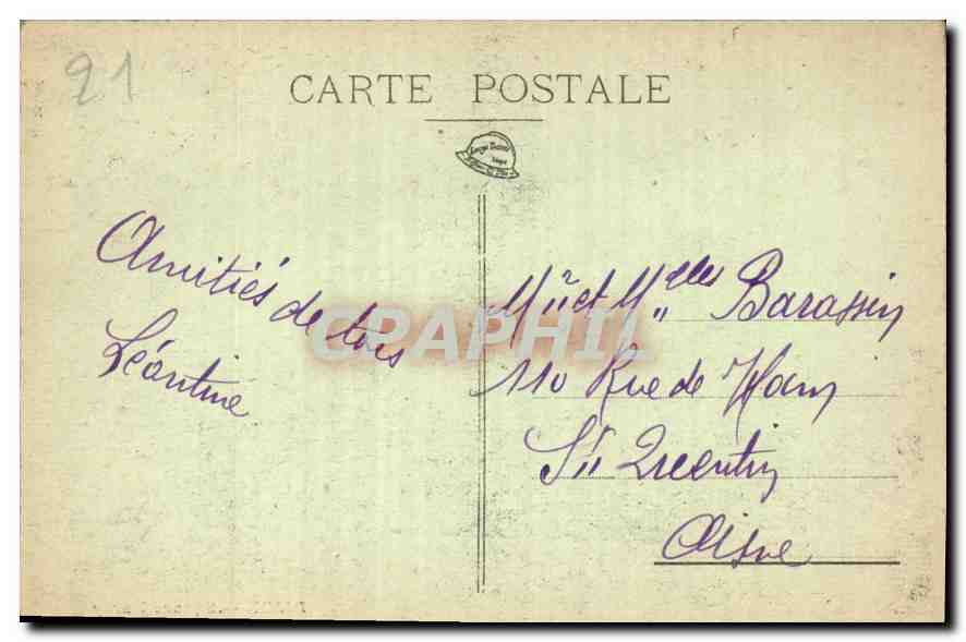 CPA Dijon Square Darcy  — Rückseite