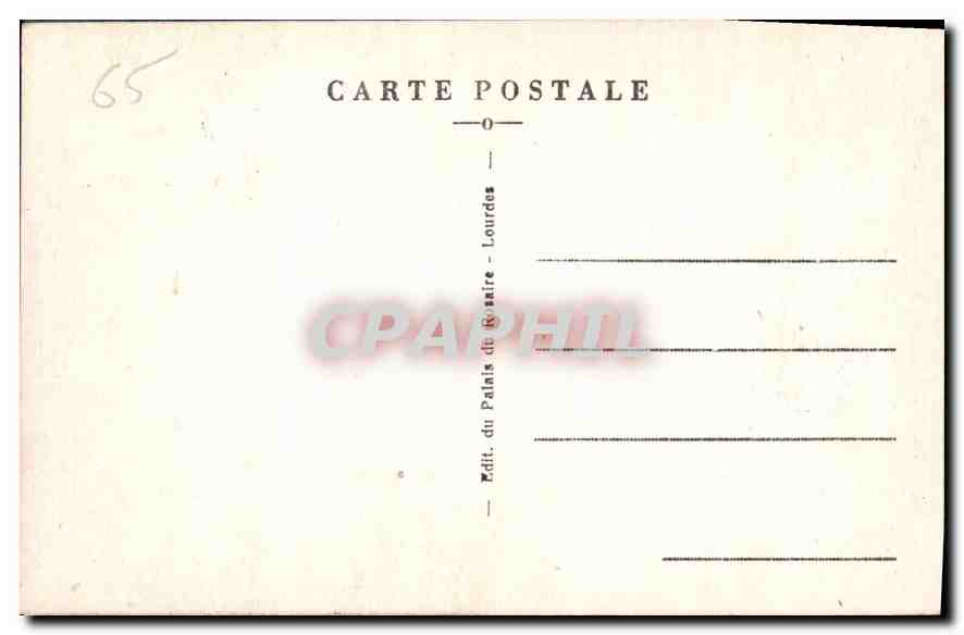 CPA Lourdes Les Piscines et la Basilique  — Verso