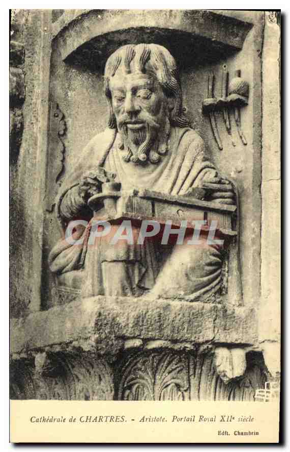 CPA Cathedrale de Chartres Aristole Portail Royal XII siecle 