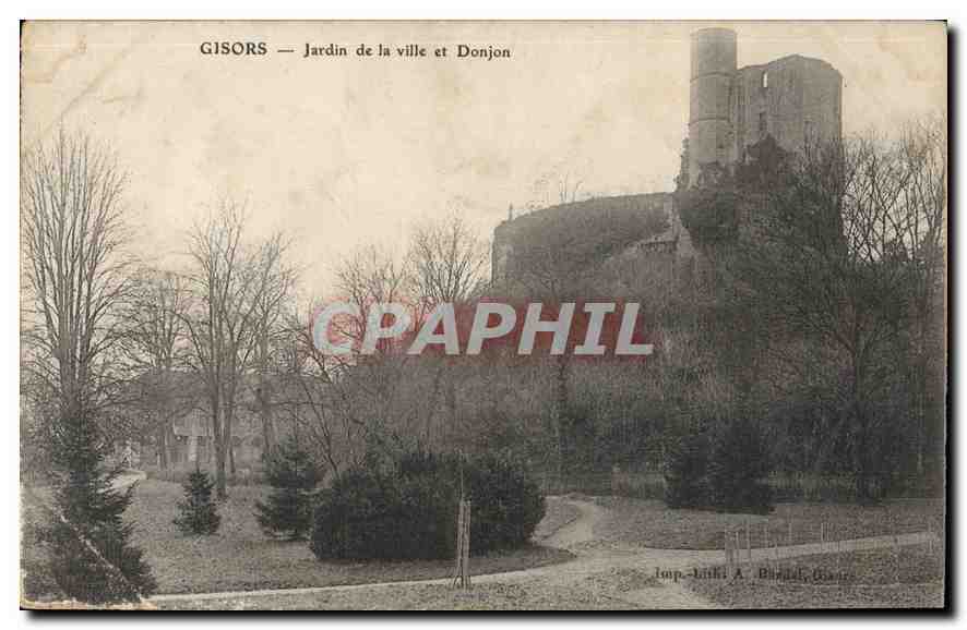 CPA Gisors Jardin de la ville et Donjon 