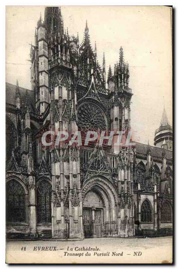 Évreux — The Cathedral. Transept of the North Portal — ND