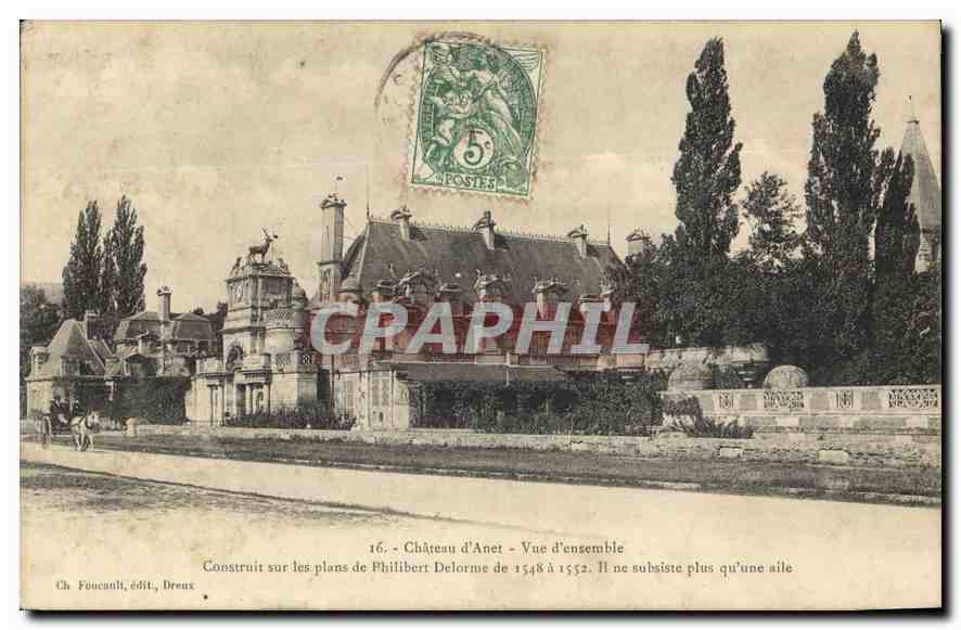 Château d'Anet — Vue d'ensemble — Ch. Faucault, édit., Dreux
