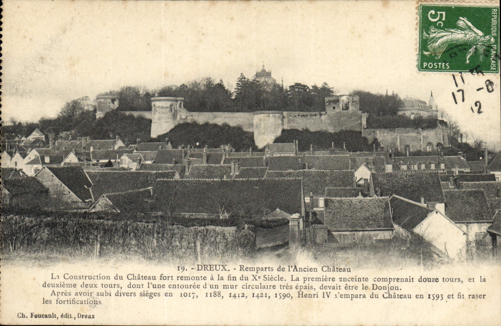 Dreux — Remparts de l'Ancien Château — Ch. Foucault, édit., Dreux