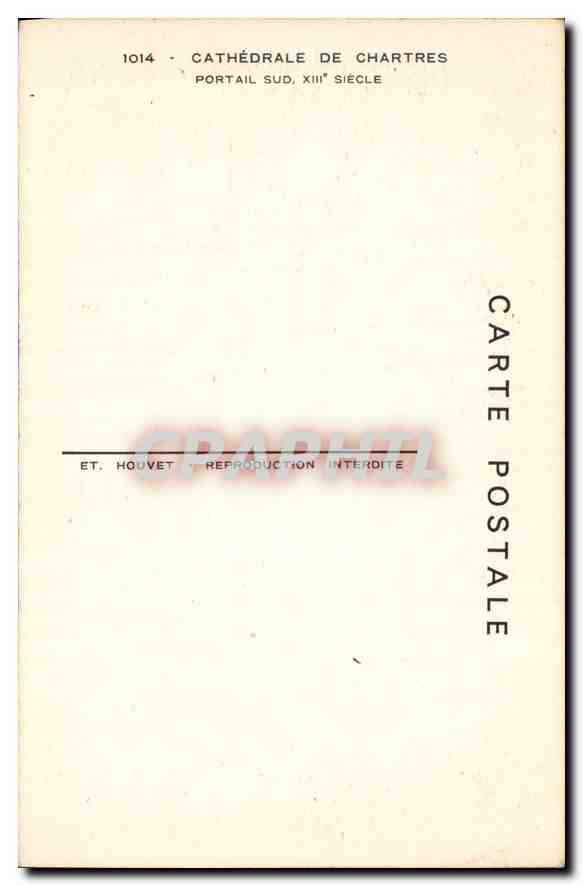 CPA Cathedrale de Chartres Portail Sud  — Back