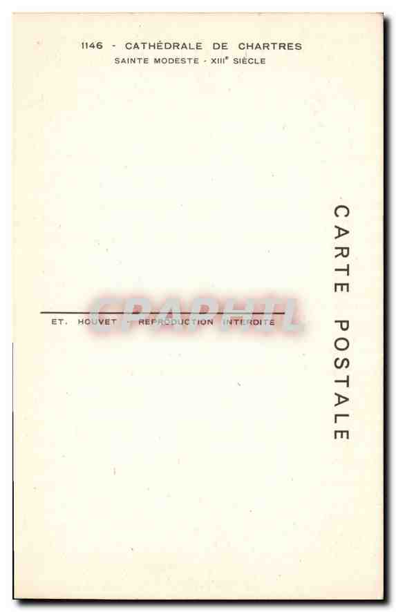 Sainte Modeste — Cathédrale de Chartres — Éd. HOUVET, n° 1146 — Rückseite