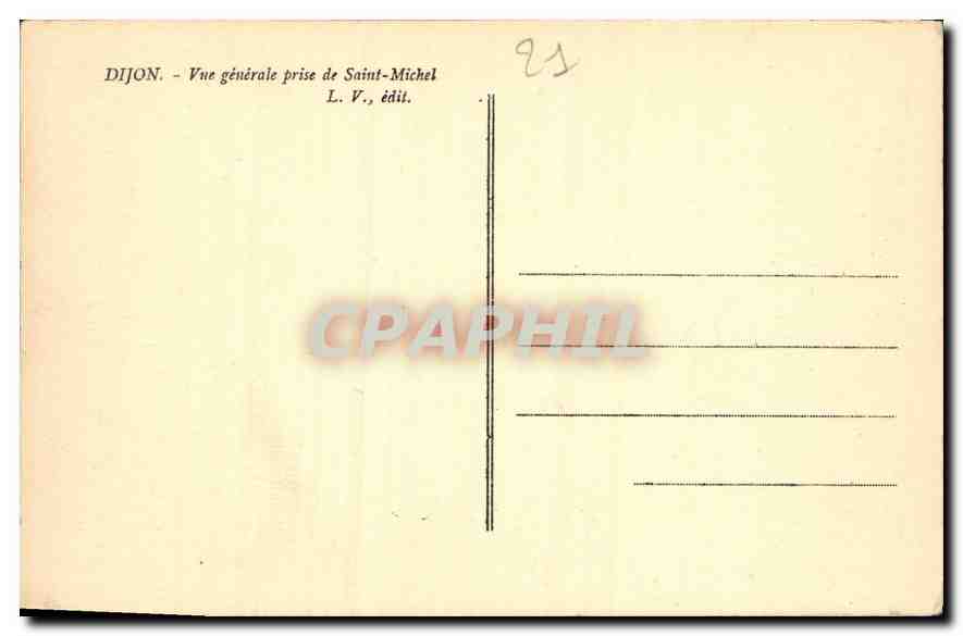 CPA Dijon Vue generale prise de Saint Michel  — Verso