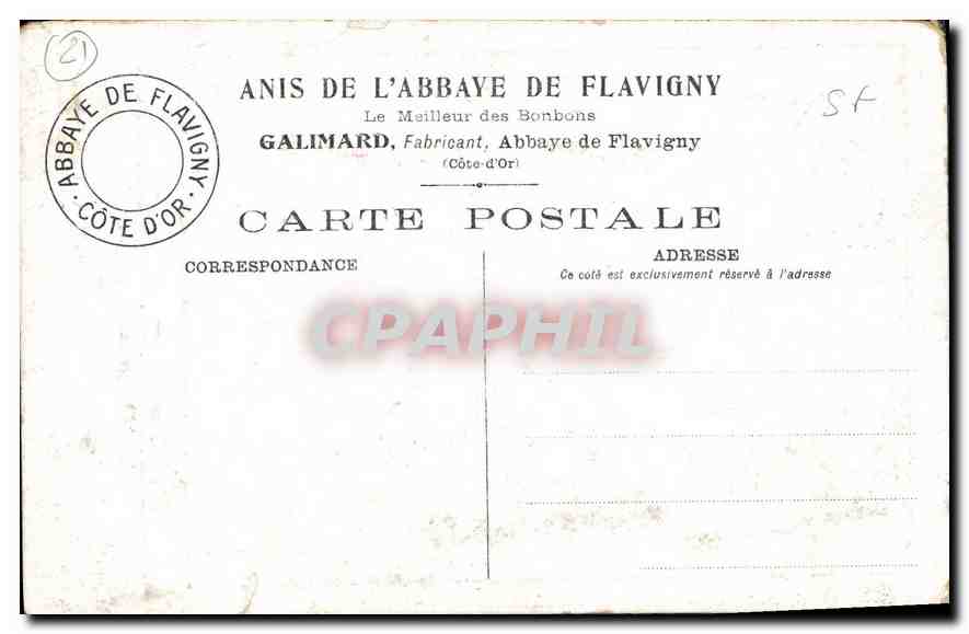 CPA Abbaye de Flavigny Colonne carree au XI siecle Monument historique  — Rückseite
