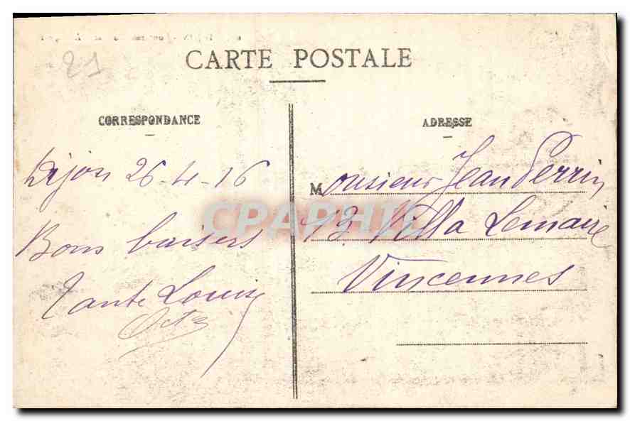 CPA Dijon Fontaine Blondat  — Rückseite
