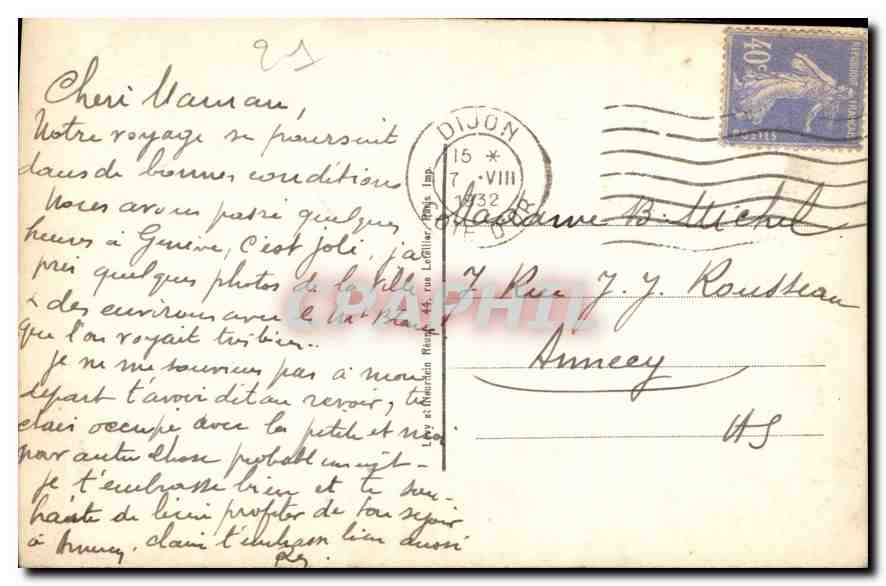 CPA Dijon Le Jacquemart de l'Eglise Notre Dame ND  — Rückseite