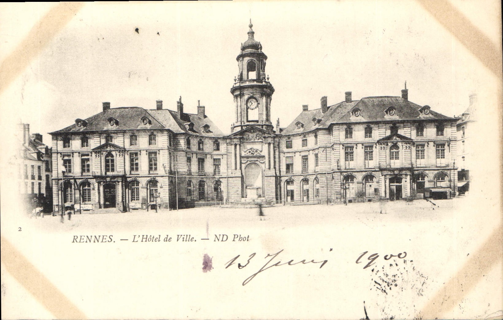CPA Rennes L'Hotel de Ville Carte 1900