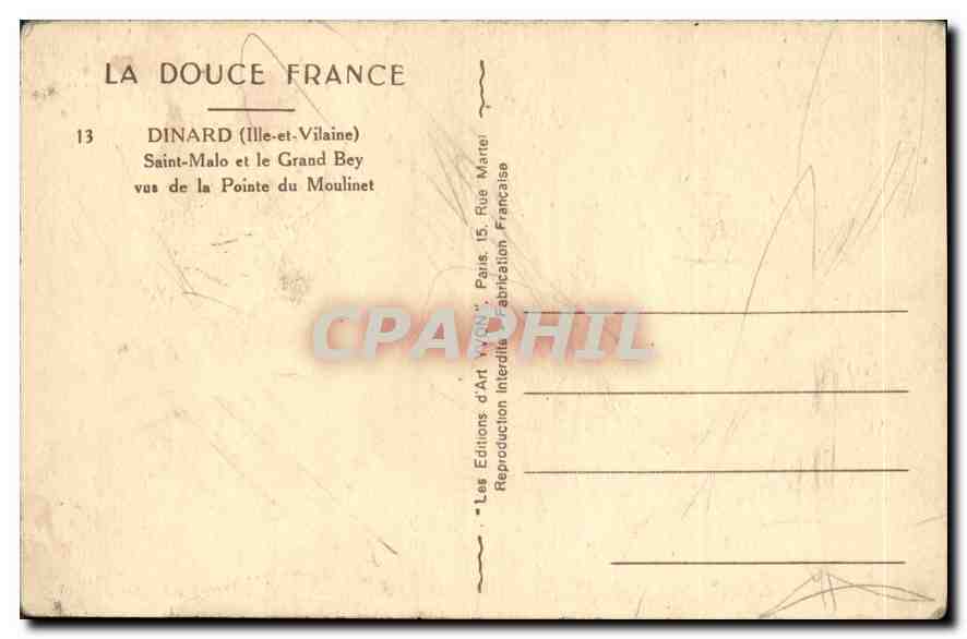 Dinard (Ille-et-Vilaine) — Saint-Malo et le Grand Béy vus de la Pointe du Moulinet — Les Éditions d'Art Wonn — Back