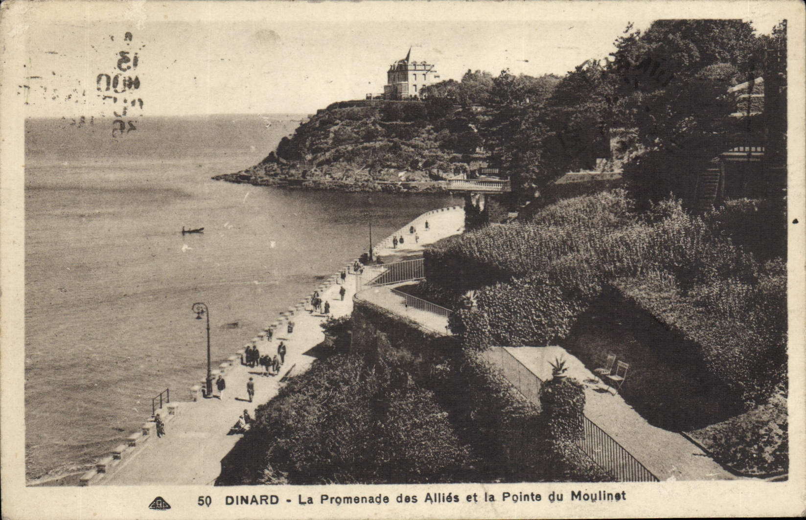 Dinard - La Promenade des Alliés et la Pointe du Moulinet — CPA n°50, éditeur GA. BLES