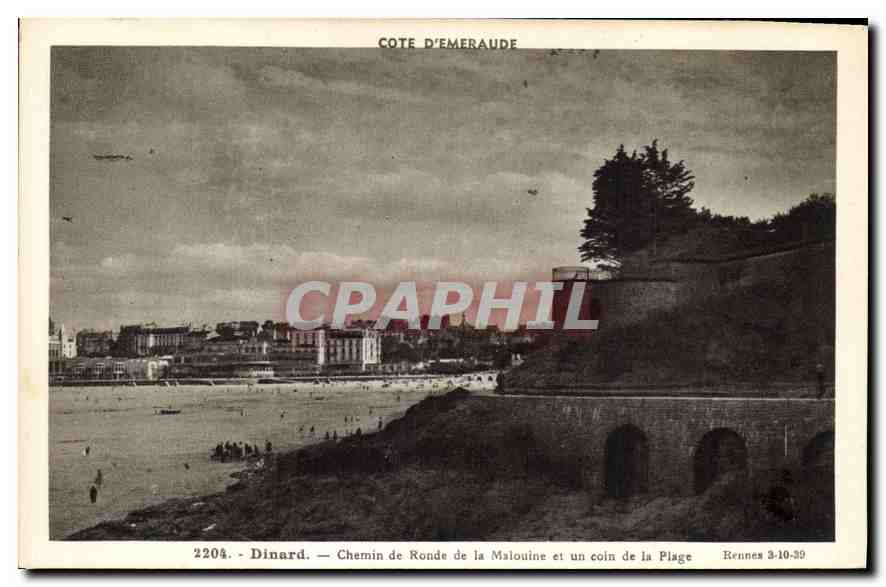 CPA Dinard Chemin de Ronde de la Malouine et un coin de la Plage 